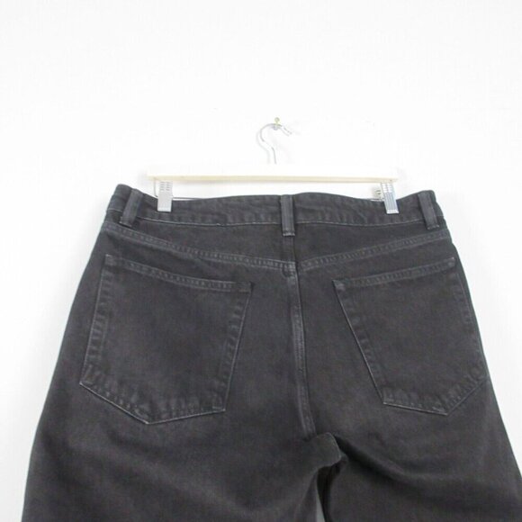 Raey Raw Hem Straight Leg Jeans Women's 30 Black Denim Button Fly Organic 760 - Picture 7 of 12